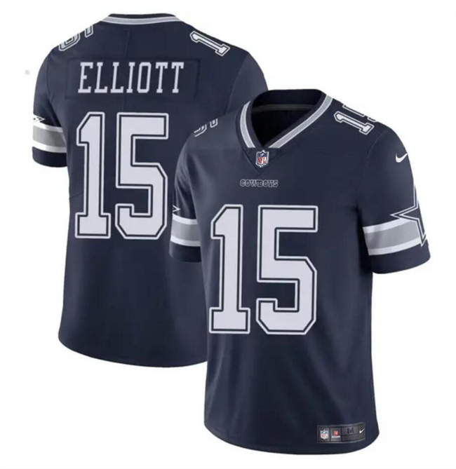 Men's Dallas Cowboys #15 Ezekiel Elliott Navy Vapor Untouchable Limited Stitched Football Jersey